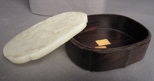 Jade-covered rosewood or huanghuali box, $3,961. Sterling Associates image.